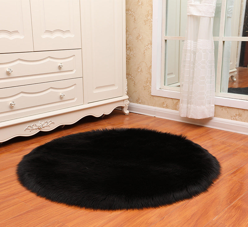 Round Soft Faux Sheepskin Fur Area Rugs for Bedroom Living Room Floor Shaggy Plush Carpet White Home Floor Mat Rug Bedside Rugs